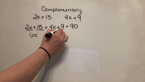 two-angles-are-complementary-the-first-angle-measures-2x15-and-the-second-measures-4x9write-an-equation-to-determine-the-value-of-x-then-solve-your-equation-and-find-the-measures-of-both-ang-36904