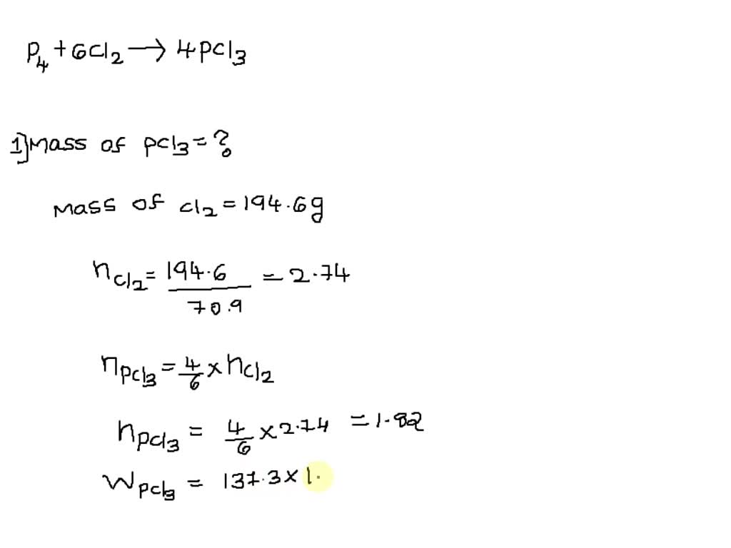 SOLVED: 'Consider the reaction of solid Pa and chlorine gas to form ...