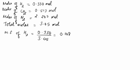 1-a-gas-mixture-consists-of-0330-mol-hydrogen-h2-0513-mol-carbon-dioxide-co2-and-2207-mol-nitrogen-n2-if-the-total-pressure-of-the-mixture-is-305-atm-calculate-the-partial-pressure-of-each-c-79907