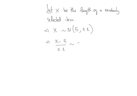 a-manufacturing-process-produces-items-with-a-mean-length-of-5-cm-and-a-standard-deviation-of-01-cm-the-lengths-are-normally-distributed-if-an-item-is-randomly-selected-what-is-the-probability-that-it
