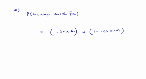 an-e-mail-filter-is-planned-to-separate-valid-e-mails-from-spam-the-word-free-occurs-in-60-of-the-sp-46279