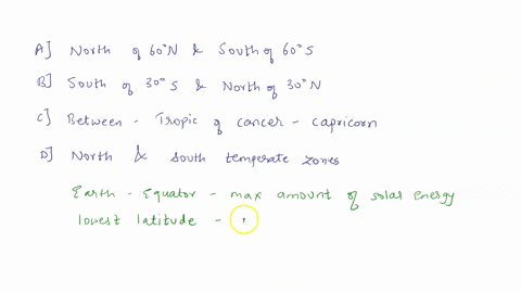 which-area-receives-the-least-amount-of-solar-energy-per-unit-of-surface-area-a-north-of-60circ-math-15566