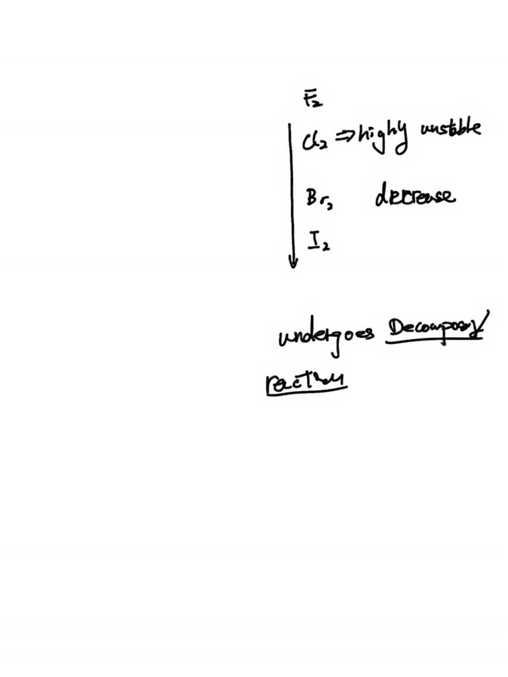 SOLVED why do you have to make the chlorine in situ but bromine and