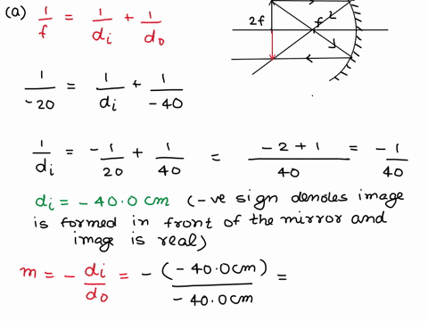 1-an-object-is-placed-in-front-of-a-concave-spherical-mirror-with-focal-length-f-200-cm-find-the-image-distance-d-orientation-upright-or-inverted-type-of-image-real-or-virtual-magnification-23194
