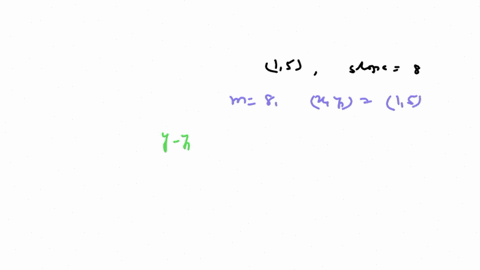 select-the-correct-option-from-each-drop-down-menu-to-make-the-statement-below-truethe-equation-of-the-line-passing-through-the-point-15-with-a-slope-of-8-is-y-and-x