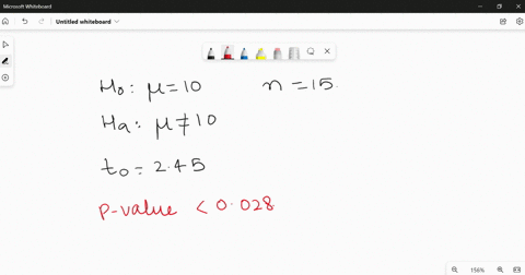 question-potne-you-are-testing-ho-mu10-vs-hl-mu-10-with-unknown-standard-deviation-and-sample-size-ofn15-the-computed-value-of-the-test-statistic-is-t0-245-because-vamue-jess-than-028-we-can-55171