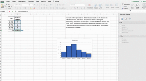 the-table-below-presents-the-distribution-of-marks-of-50-students-in-a-certain-institution-in-nakuru-required-i-draw-a-histogram-representing-this-dataset-4-marks-ii-calculate-the-mean-median-and-mode