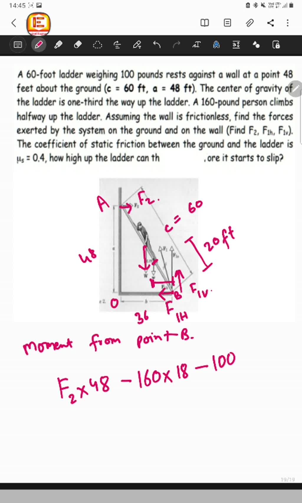 solved-an-60-kg-man-is-climbing-upa-10-m-ladder-that-is-resting