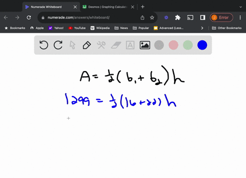 if-the-area-of-a-trapezoid-is-1299-units-and-the-lengths-of-the-two-bases-are-16-22whatis-the-height-of-the-trapezoid-0-6-5-8-8-49194