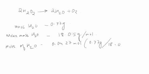 what-mass-of-hydrogen-peroxide-h202-must-decompose-to-produce-oxygen-and-077-g-of-water-17376