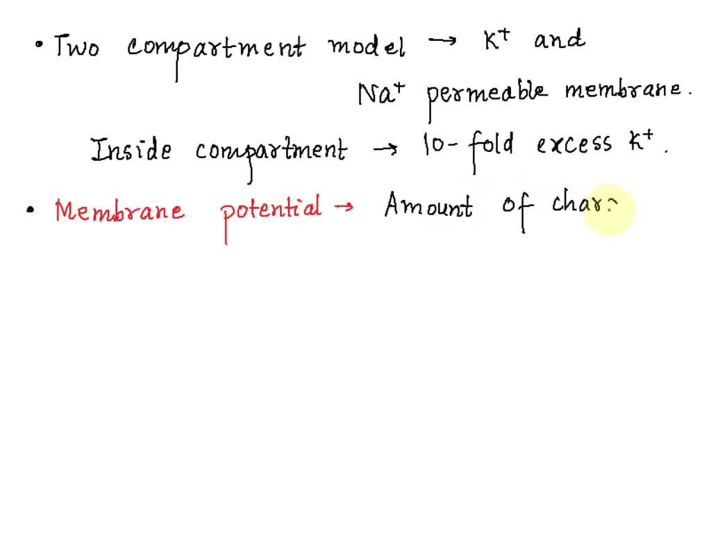 SOLVED: In a two-compartment model of a cell with a K+- and Na+ ...