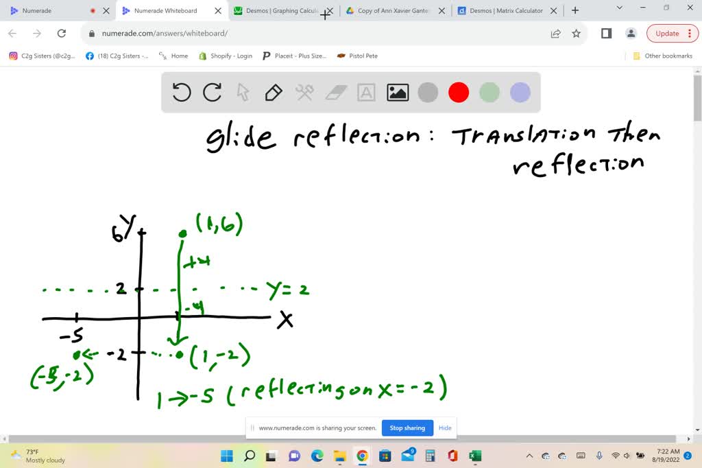 SOLVED: A Glide Reflection G Has A Line Y = 2 And Maps A Point (1; 6 ...