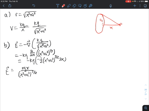 2-charge-q-is-uniformly-distributed-around-a-conducting-ring-of-radius-a-afind-the-potential-at-a-point-p-on-the-ring-axis-at-a-distance-x-from-its-center-bfind-the-vector-electric-field-fro-31064