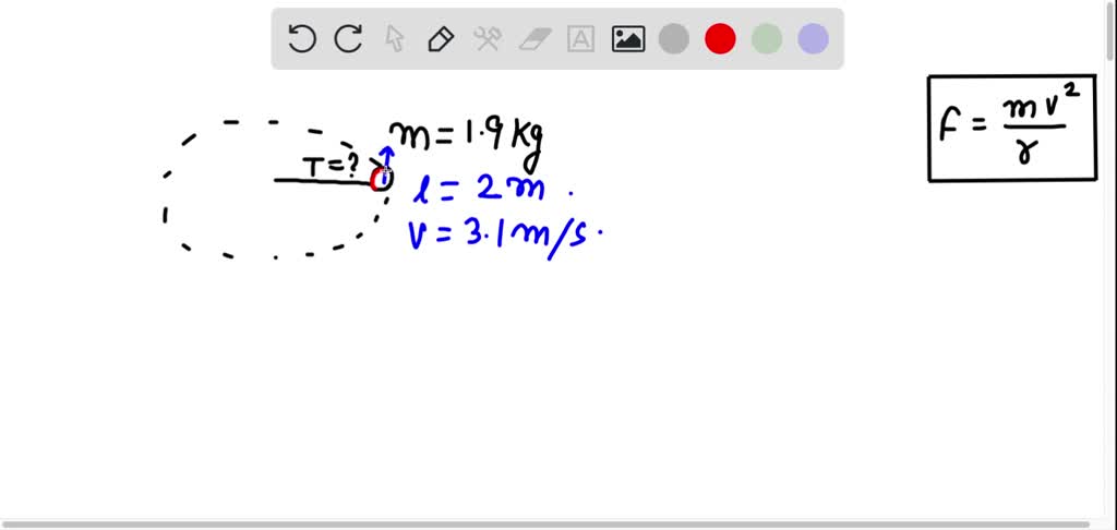 SOLVED: Calculate the tension in a horizontal string that whirls a 1.9 ...