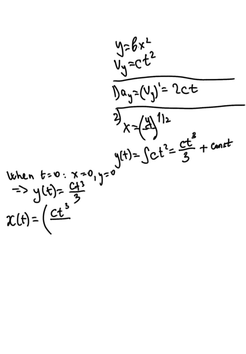 SOLVED: Problem 3 A particle travels along the parabolic path y = bx2 ...