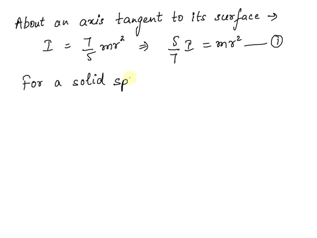 Solved A Uniform Solid Sphere Has A Moment Of Inertia About An Axis Tangent To Its Surface