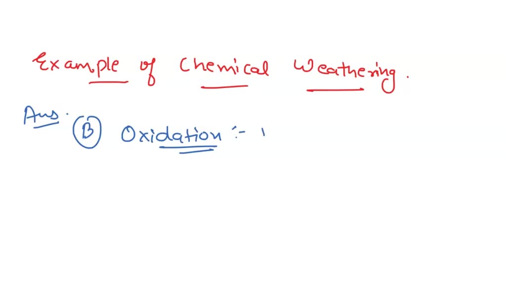 SOLVED Ang 2. The following are examples of Chemical Weathering