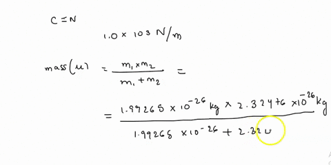 if-the-force-constant-of-the-cn-bond-is-10-x103-nm-calculate-the-vibrational-frequency-and-wavenumber-of-the-bond-75883