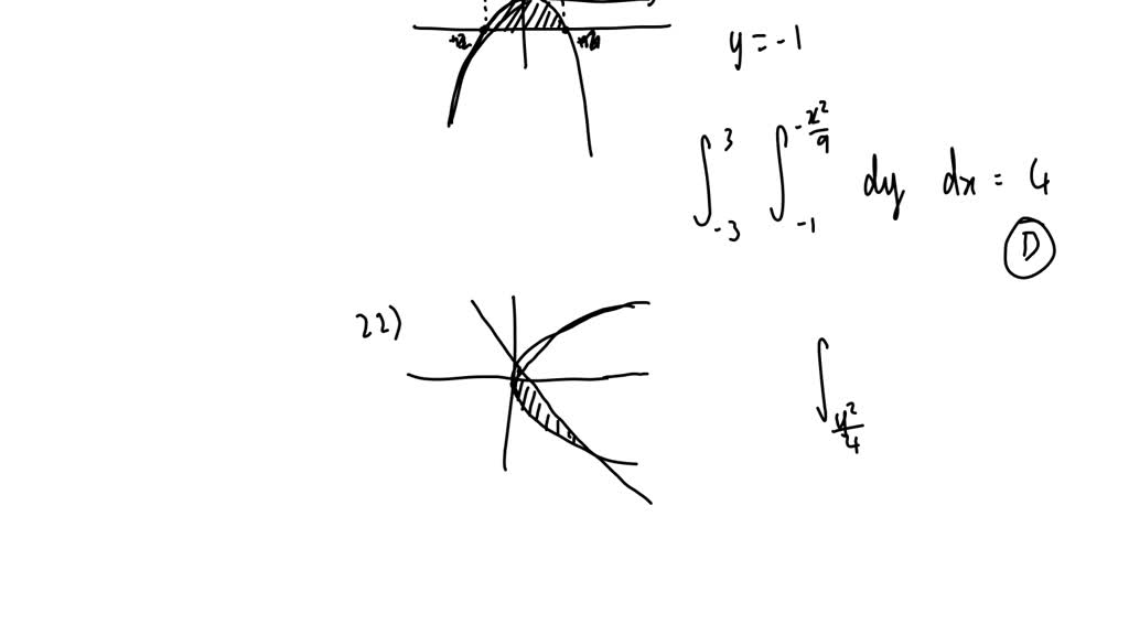 SOLVED: 21. What is the area bounded by the curve x^2 = -9y and the ...