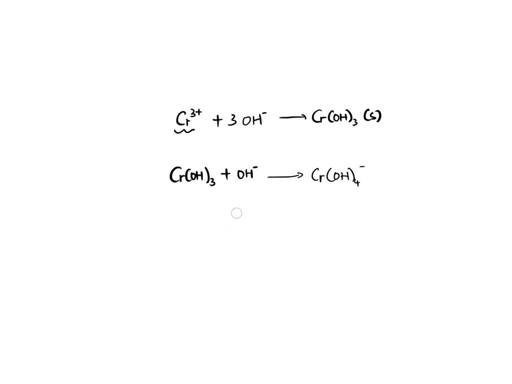 SOLVED: Calculate the [Cr3+] in equilibrium with Cr(OH)4- when 0.010 ...