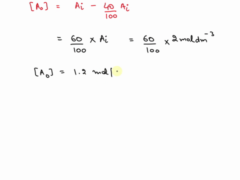 the-gas-phase-reaction-a-3b-is-zero-order-the-initial-calculation-of-a-is-2-moldm-and-the-system-contains-40-inert-the-reaction-rate-constant-is-01-moldm3min-calculate-the-time-needed-to-ach-96535