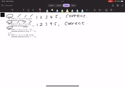 which-of-the-following-loops-if-any-display-the-numbers-1-through-5-inclusive-assume-that-comsolewrite-outputs-information-to-a-console-window-without-a-newline-character