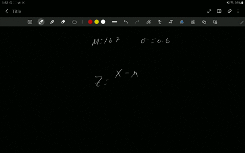 a-normal-distribution-has-a-mean-of-167-and-a-standard-deviation-of-06-find-the-z-score-for-an-x-value-of-97