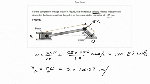 need-step-by-step-solution-please-problem-for-the-compressor-linkage-shown-in-figureuse-the-relative-velocity-method-to-graphically-determine-the-linear-velocity-of-the-piston-as-the-crank-r-68114