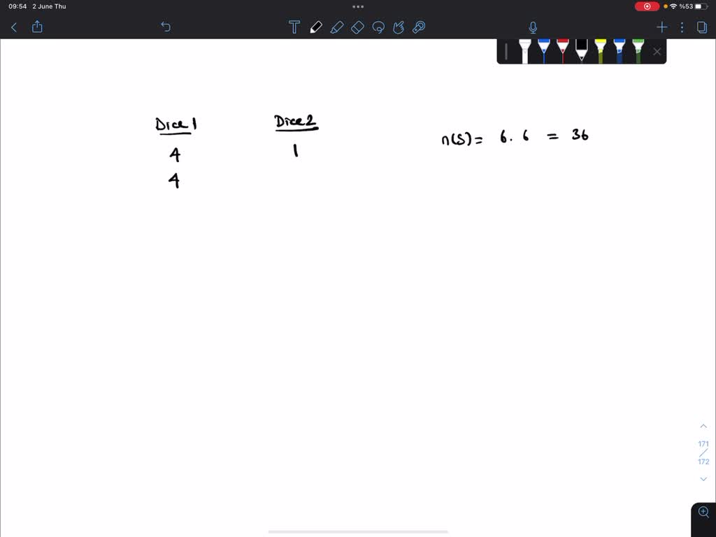 SOLVED QueSTion 5 Find the probability for a roll of two dice, Rolling