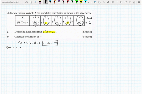 question-4-11-marks-a-discrete-random-variable-x-has-probability-distribution-as-shown-in-the-table-below-x-p-xx-03-01-02-determine-a-and-b-such-that-e-x-20-6-marks-b-calculate-the-variance-48775