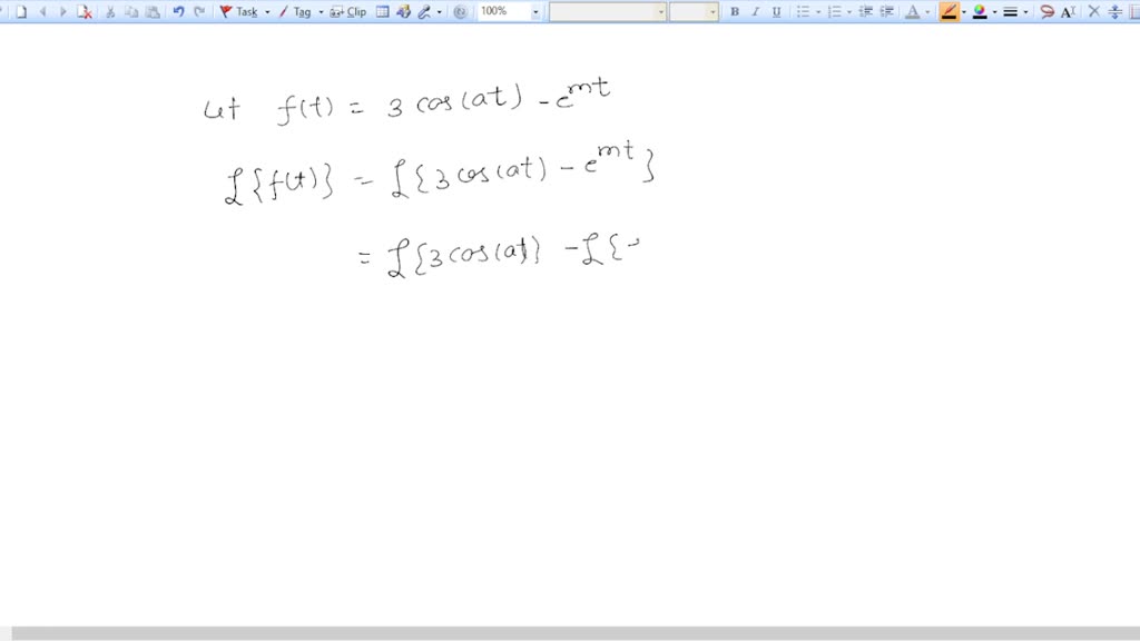 laplace transform of cos 3t