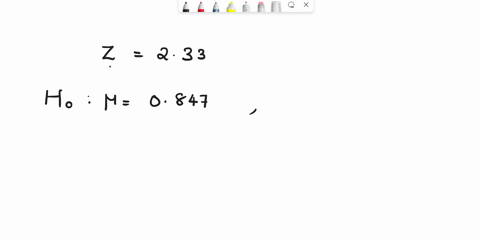 the-test-statistic-of-z233-is-obtained-when-testing-the-claim-that-p-notequals-0847-find-the-p-value-02263
