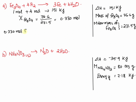 the-following-thermochemical-equation-is-for-the-reaction-of-fe3o4s-with-hydrogeng-to-form-irons-and-waterg-fe3o4s-4h2g3fes-4h2og-h-151-kj-when-766-grams-of-fe3o4s-react-with-excess-hydrogen-56917