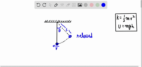 a-pendulum-is-created-by-attaching-a-sphere-to-a-string-of-length-l-and-is-held-at-an-angle-the-sphere-is-then-released-what-is-the-spheres-velocity-in-terms-of-m-g-and-l-at-the-bottom-of-it-70703