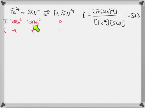 what-is-the-value-in-the-concentration-of-the-scn-suppose-the-keq-for-this-experiment-is-523-the-initial-concentration-of-the-fe3t-is-400-x-10-2-m-the-initial-concentration-of-the-scn-is-100-14645
