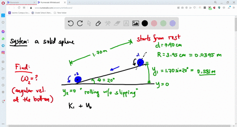 [GET ANSWER] a hollow sphere of radius 30 cm is released from rest on a ...