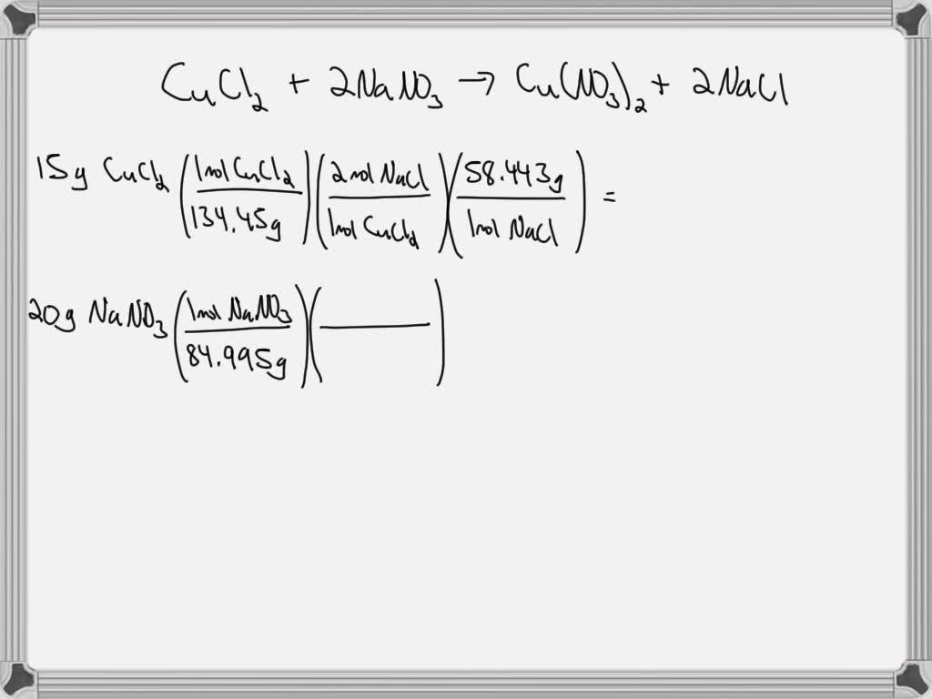 SOLVED: Limitig Reactat Worksheet When copper (Il) chloride reacts with ...