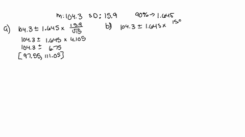 a-simple-random-sample-of-size-n-is-drawn-from-a-population-that-is-known-to-be-normally-distributed-the-sample-mean-x-barxx-is-determined-to-be-1043-and-the-sample-standard-deviation-s-is-d-32119
