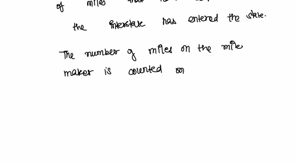 SOLVED: What is the displacement from mile marker 105 on I-10 to mile ...