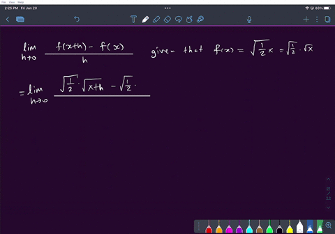 question-1-10-pts-calculate-the-limit-of-the-difference-quotient-f-x-h-f-x-lim-0-h-for-f-x-2-x-44958
