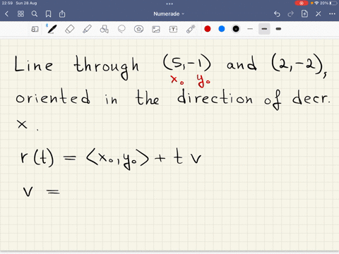 find-parametric-equations-for-the-following-curve-include-an-interval-for-the-parameter-values_-the-line-that-passes-through-the-points-5-and-2-2-oriented-in-the-direction-of-decreasing-x-ch-81107