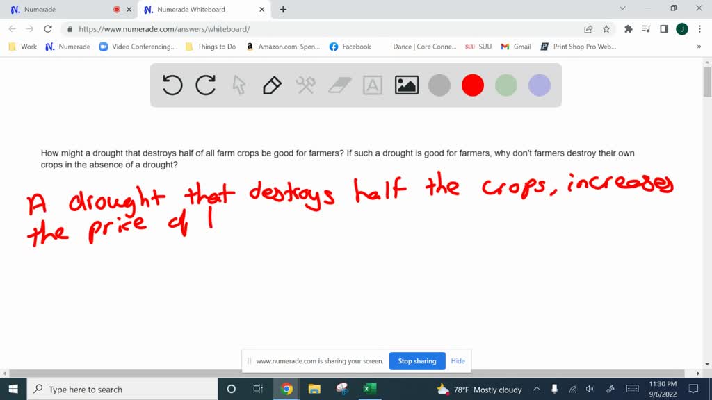 How might a drought that destroys half of all farm crops be good for