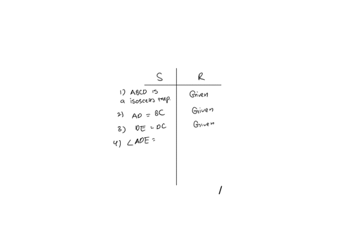 write-two-column-proof-given-abcd-is-an-isosceles-trapezoid-with-ad-bc-de-dc-prove-abed-is-parallelogram-69816