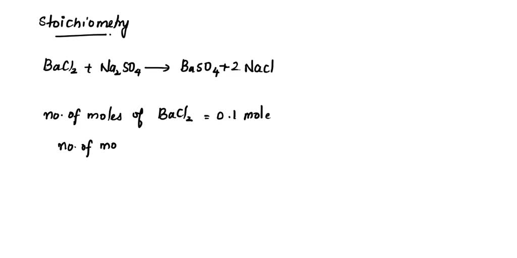 Solved Barium Chloride And Sodium Sulfate React According To The Following Equation Bacl2 8853