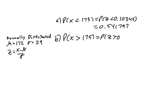 assume-the-weights-of-men-are-normally-distributed-with-a-mean-of-172-lb-and-a-standard-deviation-of-29-lb-a-find-the-probability-that-if-an-individual-man-is-randomly-selected-his-weight-wi-42834