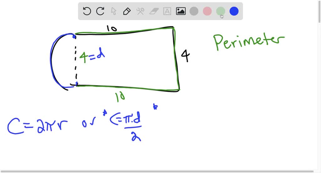 Solved This Figure Consists Of A Rectangle And Semicirclewhat Is The Perimeter Of This Figure