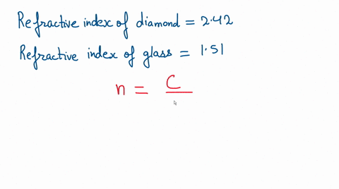 the-refractive-index-of-diamond-is-242-and-glass-is-151how-much-faster-does-light-travel-in-glass-than-in-diamond-92527