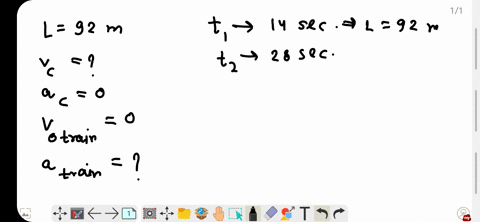 a-train-has-a-length-of-92-mathrmm-and-starts-from-rest-with-a-constant-acceleration-at-time-t0-s-at-this-instant-a-car-just-reaches-the-end-of-the-train-the-car-is-moving-with-a-constant-velocity-a-2