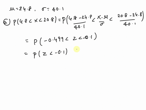 population-of-values-has-a-normal-distribution-with-p-248-and-0-random-sample-of-size-n-16-401-you-intend-to-draw-a-find-the-probability-that-single-randomly-selected-value-is-between-48-and-03032