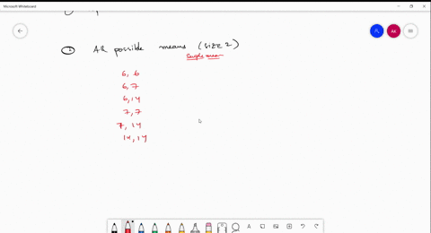 consider-the-population-67-14-a-calculate-the-population-mean_-b-select-with-replacement-and-list-each-possible-sample-of-size-2-also-calculate-the-sample-mean-for-each-sample-calculate-the-10262